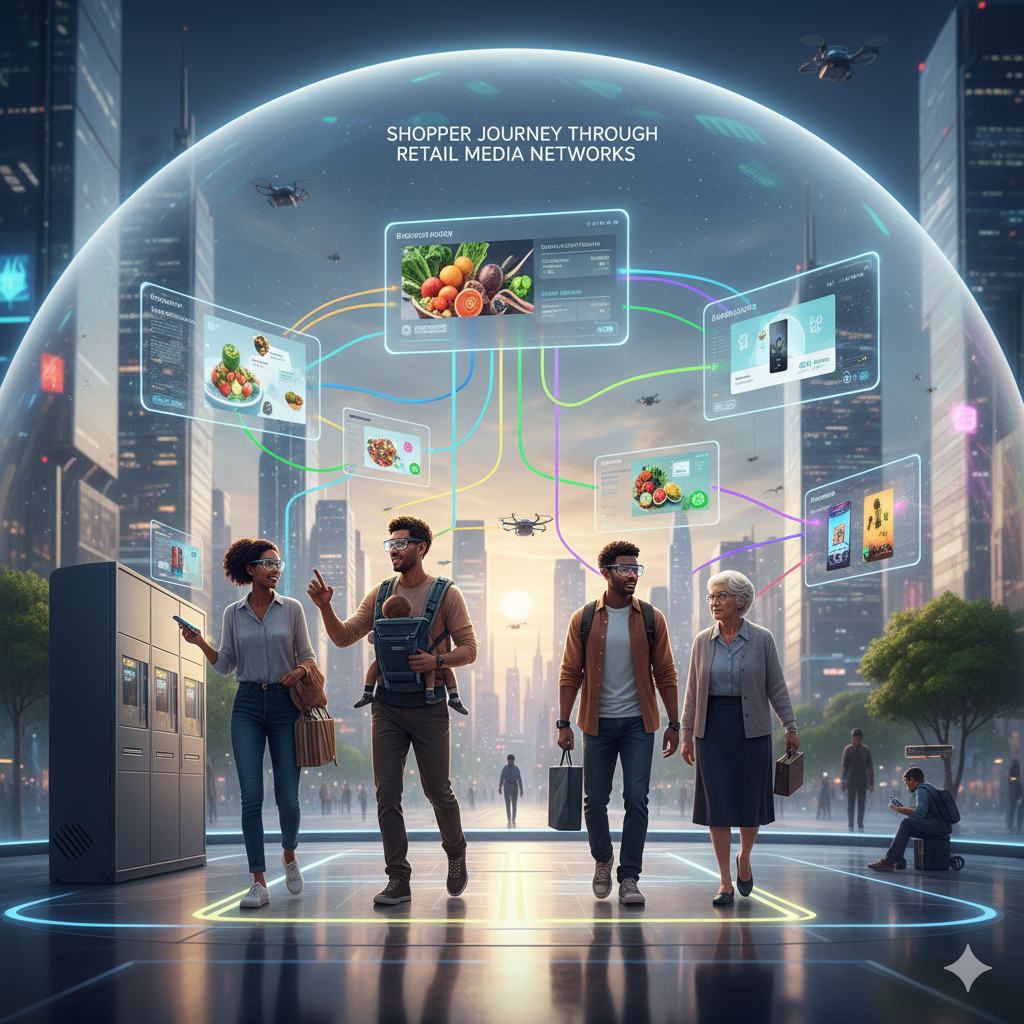 Shopper journey through retail media networks